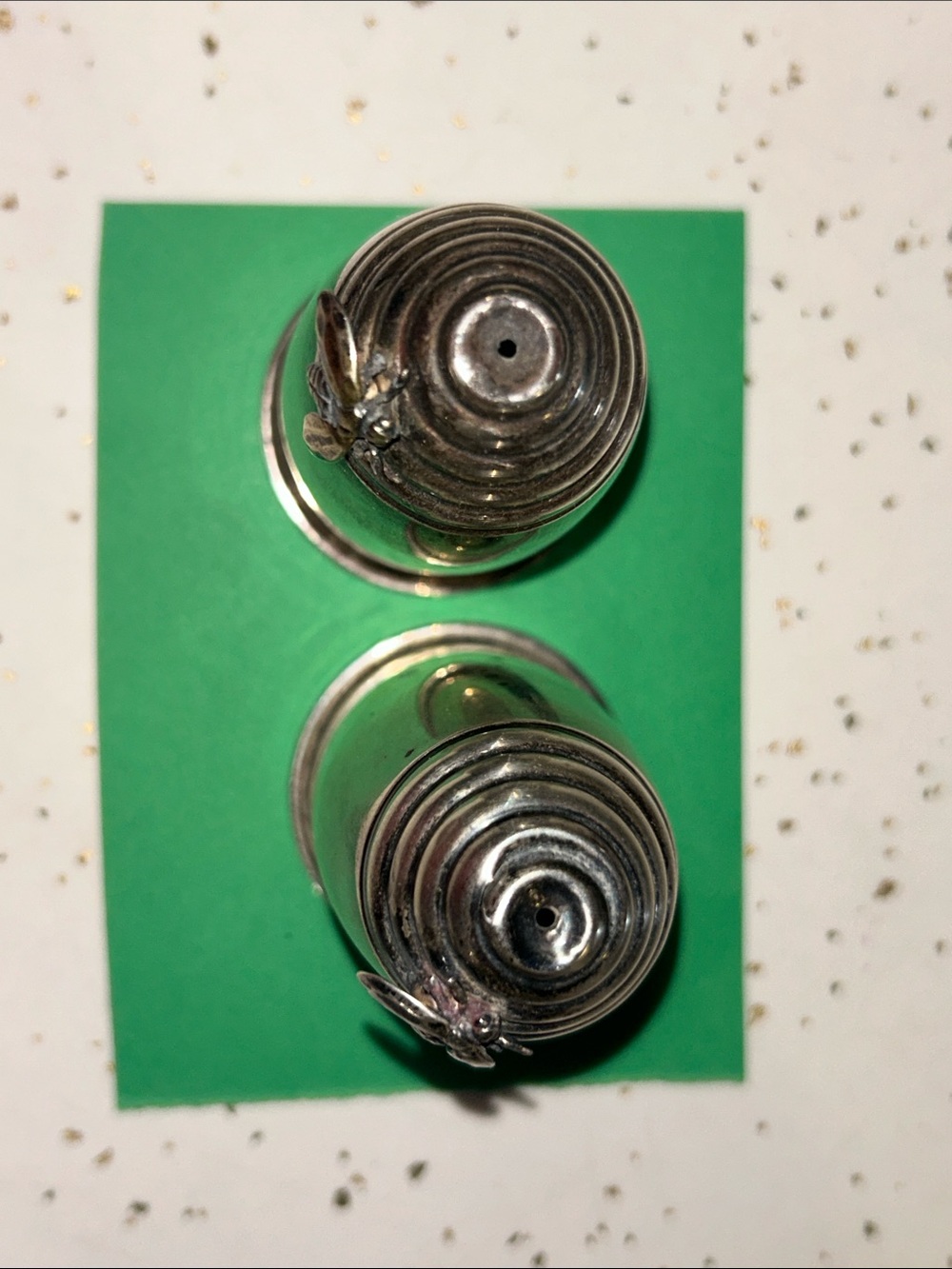Sterling Silver Beehive Salt & Pepper Shakers - Picture 4 of 8